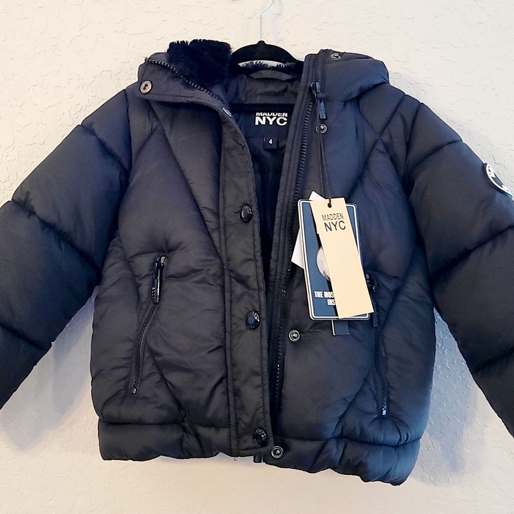 #039 Madden NYC Kids Black Puffer Jacket